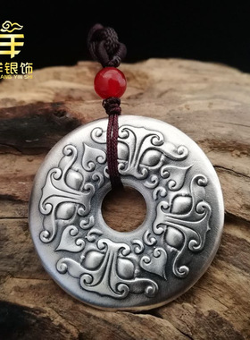 纯银招财貔貅吊坠男士项链