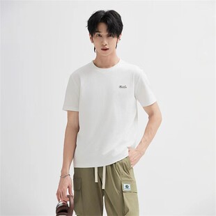 HX狐轩男装夏季新品字母印花圆领短袖t恤潮流时尚休闲新款上衣夏