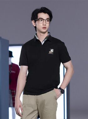 HX狐轩男装夏季新品翻领短袖T恤