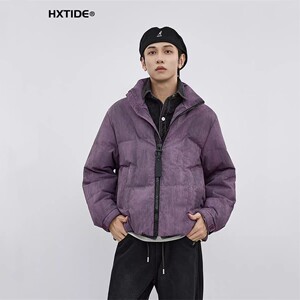 狐轩男装秋冬新品短款立领羽绒服