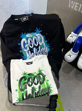 GOODBRAND烫钻涂鸦纯棉长袖T恤
