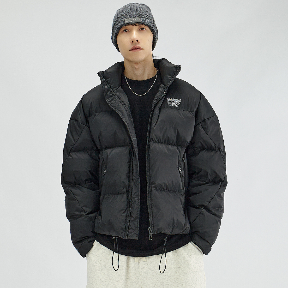 HAMB原创宽松休闲立领羽绒服男