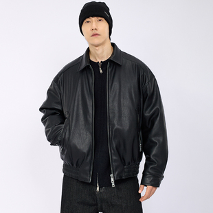 HAMB原创2025冬季新款90鸭绒高级感羽绒服皮衣夹克男外套通勤休闲