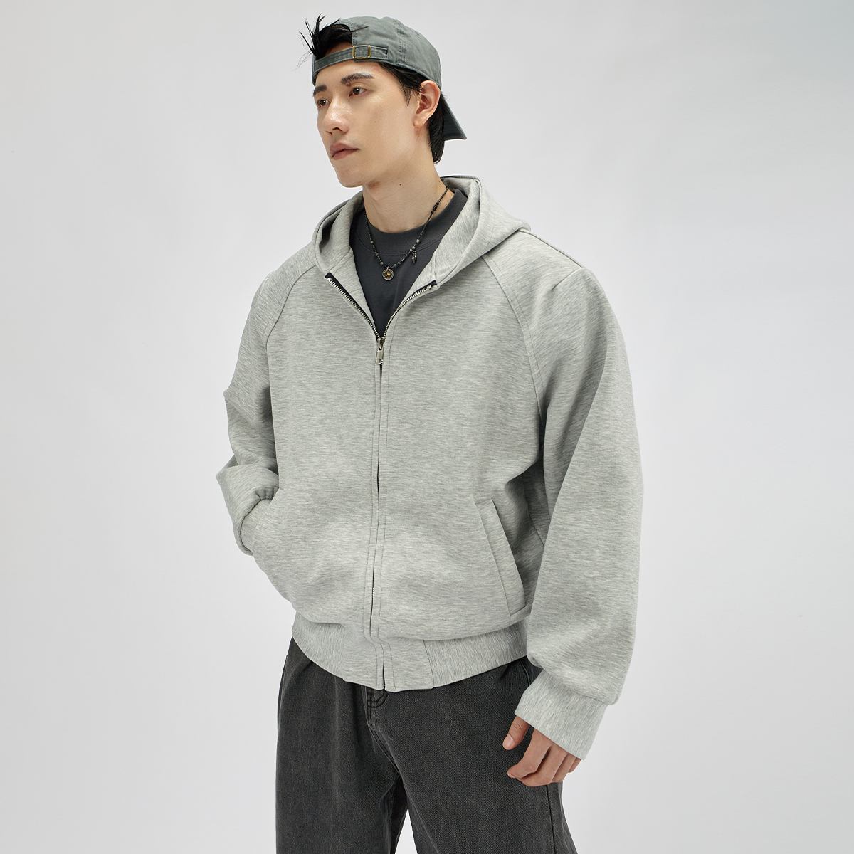 HAMB原创拉链连帽开衫卫衣