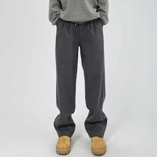 HAMB原创2025秋冬新品高级感直筒休闲裤男加厚宽松西裤可束脚长裤