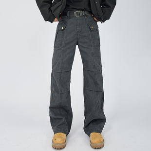 HAMB原创2026春季新款美式复古高级工装裤男宽松直筒长裤cleanfit