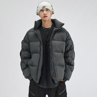 HAMB原创 2025冬季新品高级感90白鸭绒立领羽绒服男加厚夹克外套