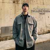 新品 美式 工装 HAMB原创2025秋季 复古灯芯绒宽松衬衫 男外套休闲百搭