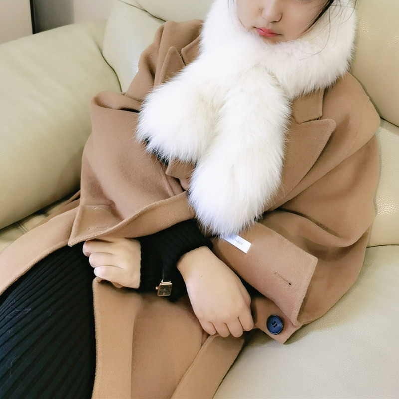 围巾网红双面狐狸毛围巾双面冬季