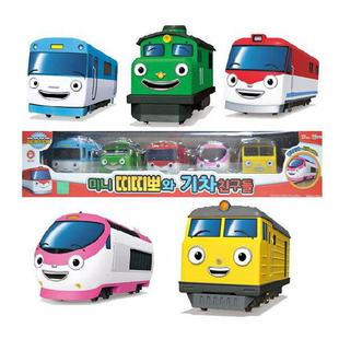 韩国正品titipo迷你小火车5件套回力车组合手动轨道车站玩具亲子