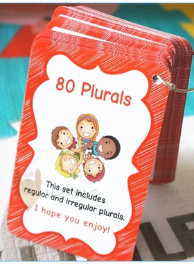 plurals名词复数变规则英语闪卡幼儿童小学启蒙早教80组160词教具