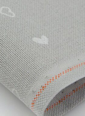 绝版 德国ZW十字绣32CT棉布 爱心灰色背景印花布