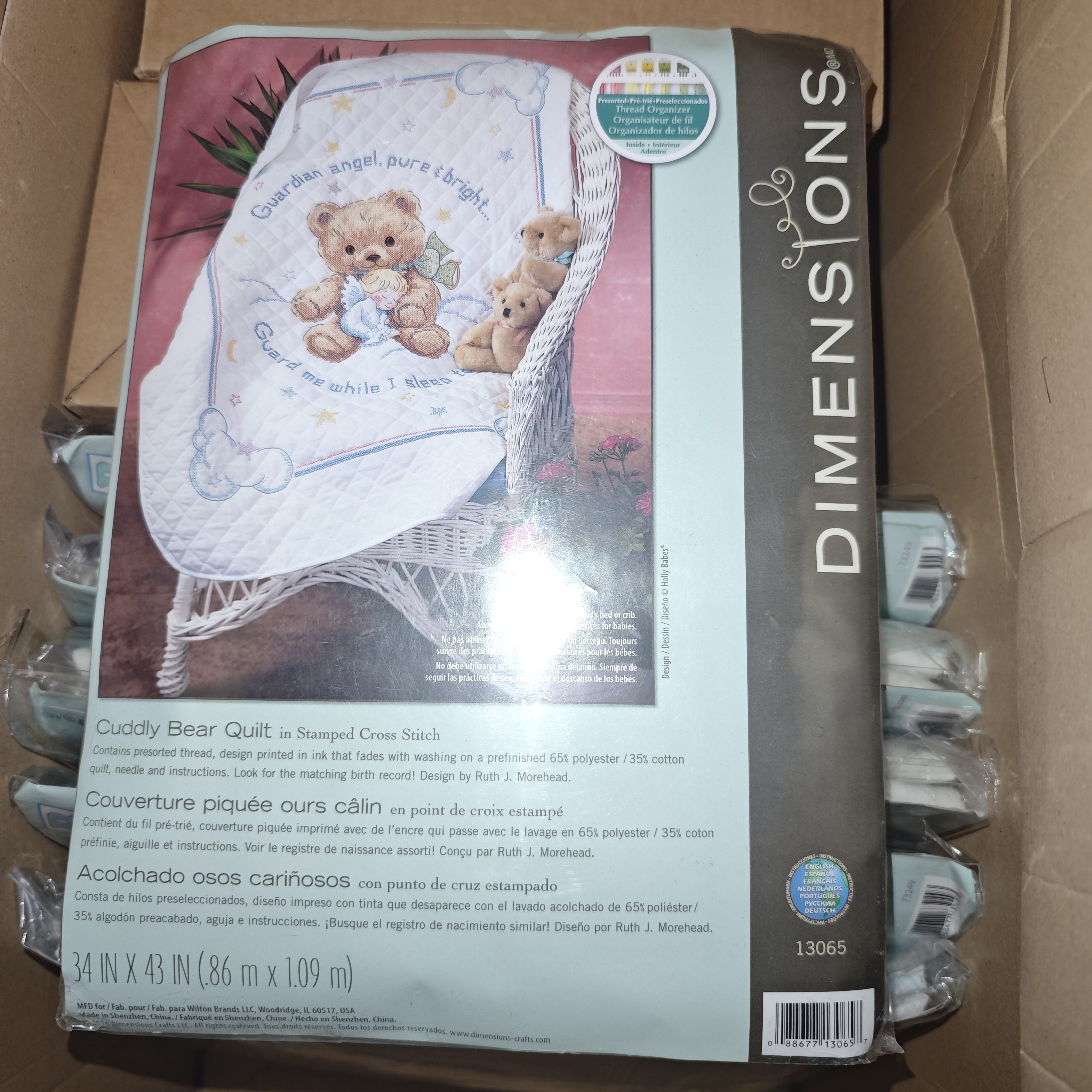 现货美国进口原装十字绣套件婴儿被垫子13065