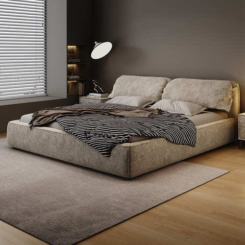 大象耳朵布艺床雪尼尔绒2米大床