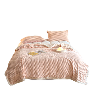 高级感牛奶绒毛毯被套空调毯子沙发盖毯加厚冬季珊瑚绒午睡法兰绒