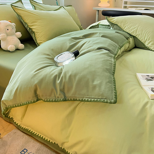 A类高级感100全棉床上四件套四季 纯棉床单被套三件套宿舍床笠现代