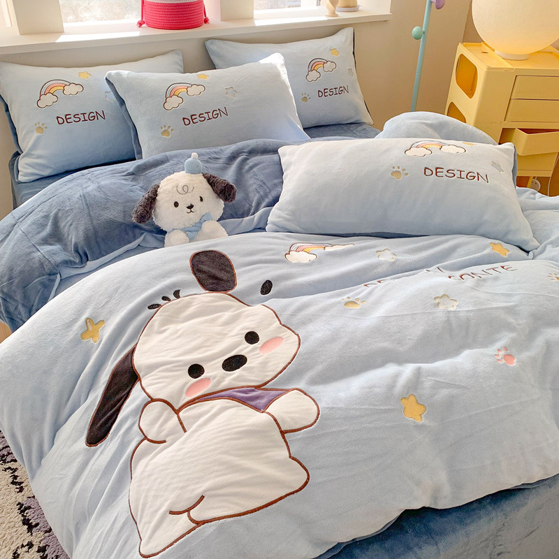 冬季加厚牛奶绒四件套双面绒床单被套珊瑚绒儿童三件套法兰绒床笠,床上用品,床品套件/四件套/多件套,淘宝优惠券,粉丝福利购,淘宝优惠卷