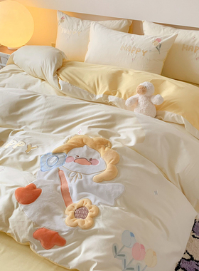 A类儿童全棉被套单件100纯棉被罩卡通单双人150x200x230可爱1.5米