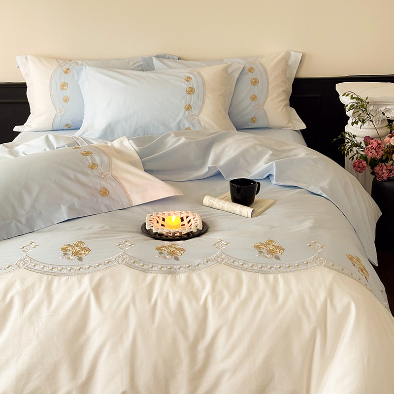 A类100支新疆长绒棉四件套高级感