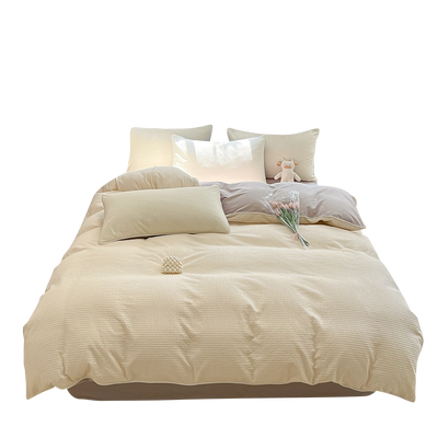 A类100%棉四件套华夫格