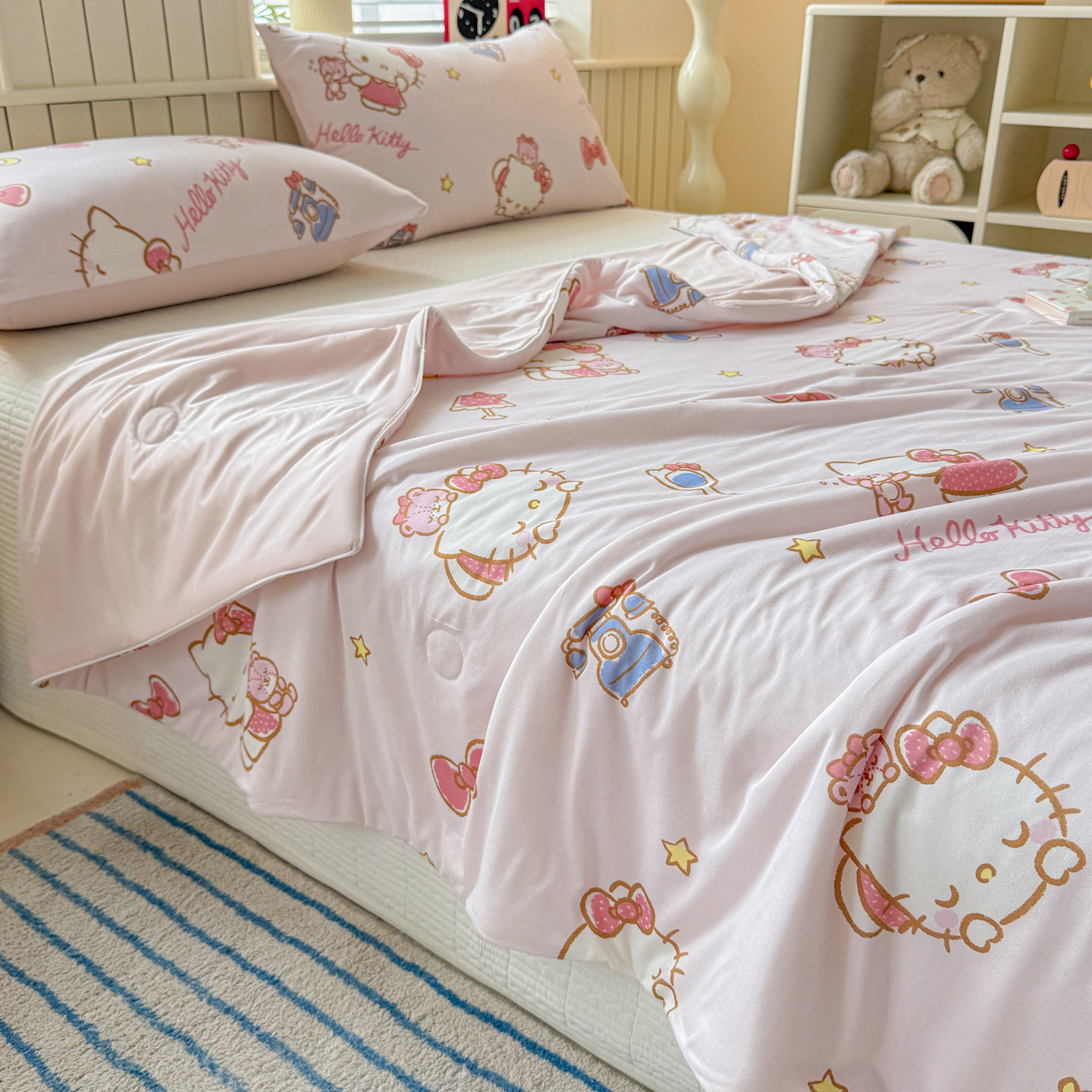 A类HelloKitty夏季凉感丝夏凉被儿童卡通空调被子薄款可机洗女孩