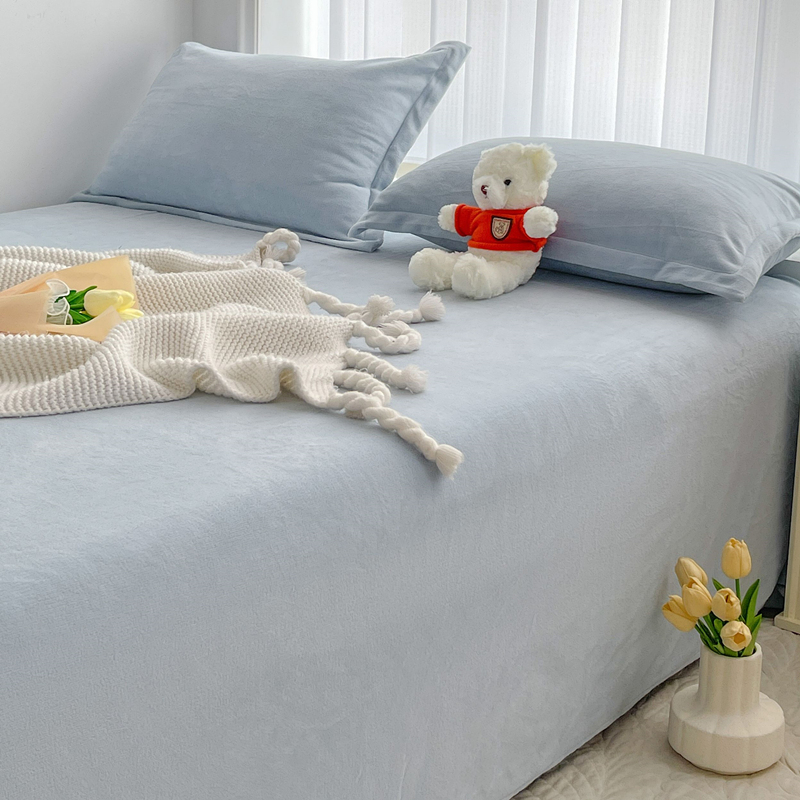 牛奶绒A类床单单件被单加厚保暖
