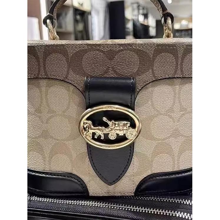 天花板混背Kay小号女士PVC单肩手提桶盒子经典老花盒型化妆包1014