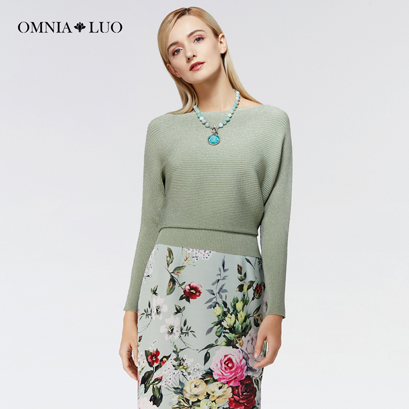 商场同款欧柏兰奴2021春夏新款上衣圆领短袖气质针织衫女