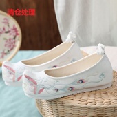 鞋 古风鞋 防滑软底内增高翘头鞋 古装 复古民族风汉服鞋 老北京绣花鞋