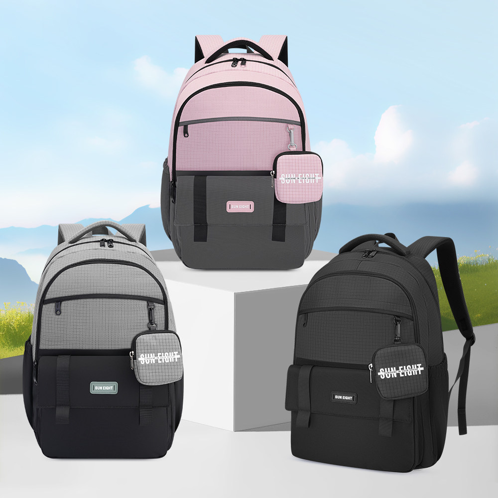 阳光8点大容量高中学生书包初中女生防下坠护脊减负双肩包轻便男