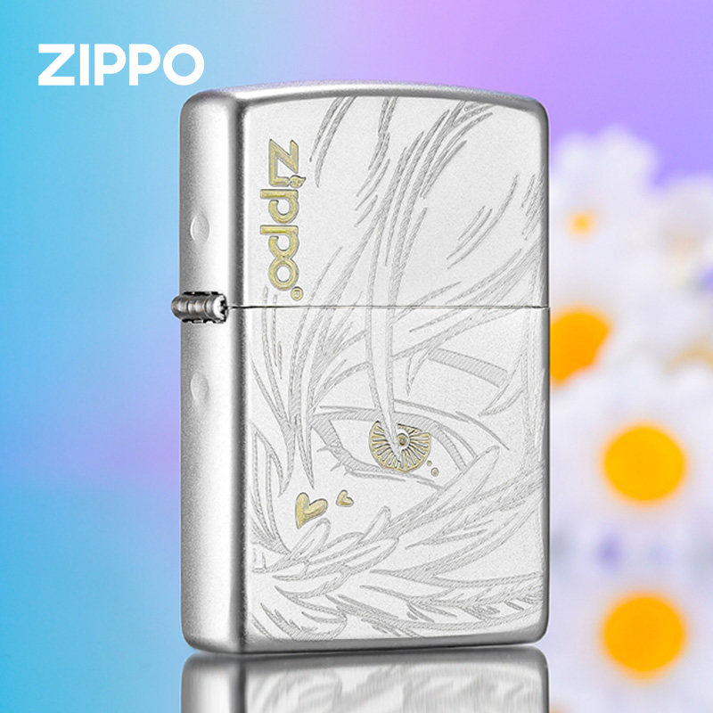 zippo正品打火机秋水含睛 男款热恋之眼防风煤油生日礼物送男朋友