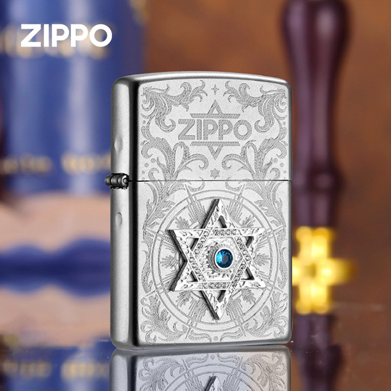 zippo打火机正品 六芒星之恋转盘贴章煤油防风火机送男生生日礼物