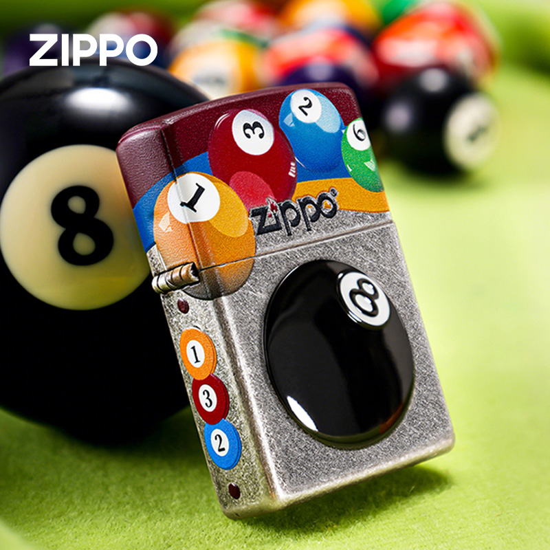 zippo打火机正品潮酷黑八