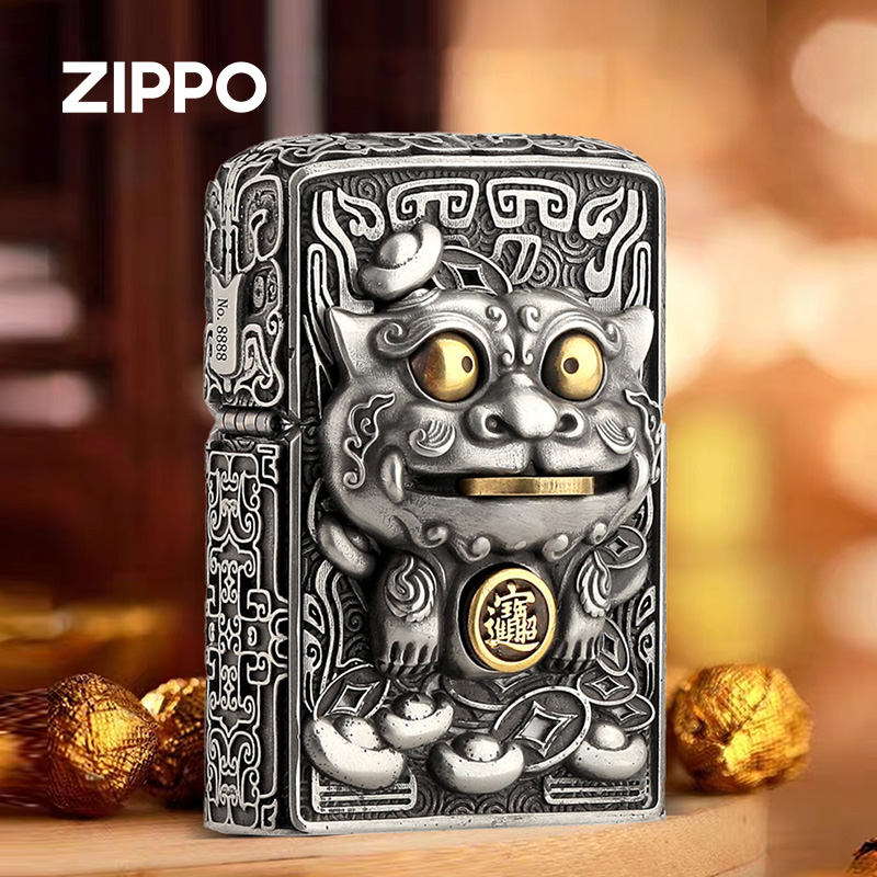 zippo打火机正版芝宝正品浮雕重甲萌趣貔貅送男友情人节礼物 ZIPPO/瑞士军刀/眼镜 ZIPPO/芝宝 原图主图