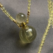 粉末 天然黄水晶圆球香水瓶毛衣链精油瓶吊坠空瓶 可以打开装 胎毛