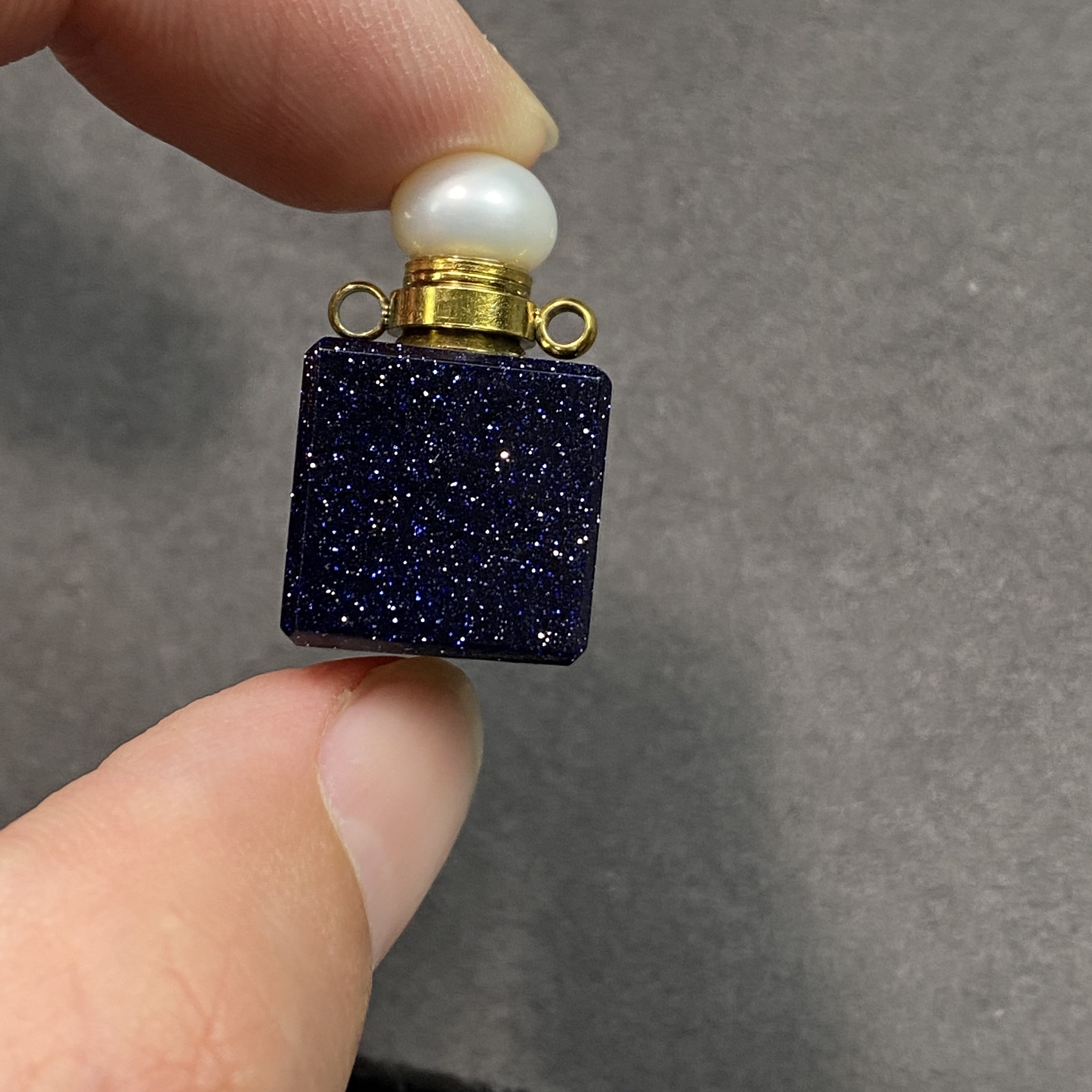 蓝砂石香水瓶吊坠可以放粉末空瓶礼物推荐水晶精油瓶项链,饰品/流行首饰/时尚饰品新,颈饰,淘宝优惠券,粉丝福利购,淘宝优惠卷