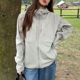 软壳衣女户外GammaMx冲锋衣男登山徒步外套轻奢平替连帽夹克 鸟版