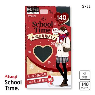 厚木ATSUGI学生连裤袜女光发热保暖透气除臭保湿140D黑色春秋丝袜