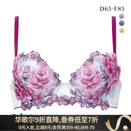 Salute聚拢显大刺绣蕾丝性感文胸