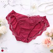 NARUE内裤 女柔软弹力透气新年红色蕾丝贴花无痕低腰三角内裤 Rosa