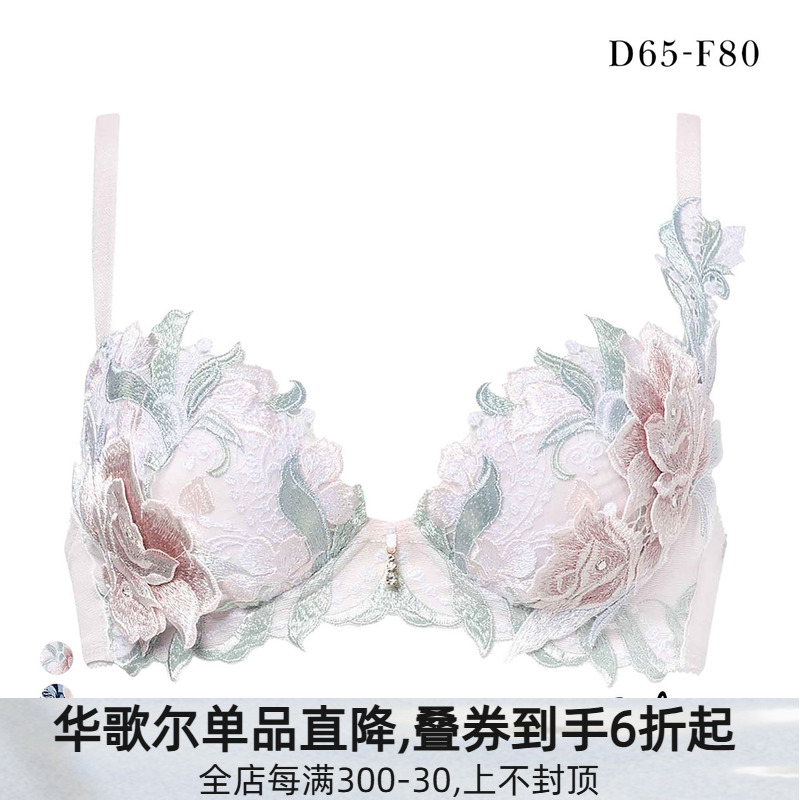 Salute聚拢奢华立体刺绣性感文胸