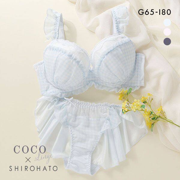 美匠诗萝涵朵SHIROHATO大码内衣套装女上托防下垂纯欲雪纺文胸