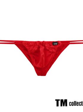 TM collection男士内裤日本制薄款透气蕾丝拼接拼接低腰三角内裤