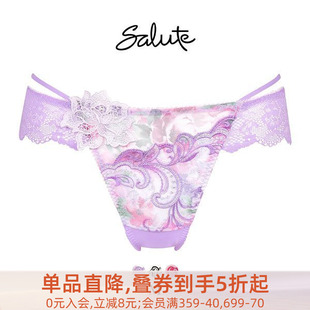 华歌尔Salute内裤 07G 女性感透肤蕾丝重工刺绣透气无痕低腰丁字T裤