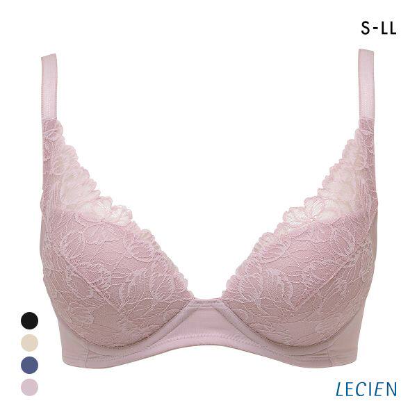 露香LECIEN无钢圈内衣女上托显大防下垂无痕蕾丝全罩杯中老年文胸