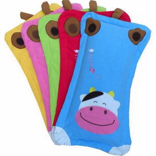 纯棉绉布刺绣奶牛珍珠棉 荞麦壳卡通8岁以上大童枕头 成人枕头