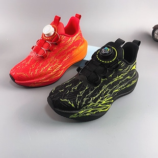 鹭威青少年运动鞋2026春季网面透气轻便防滑男女同款中国红休闲鞋
