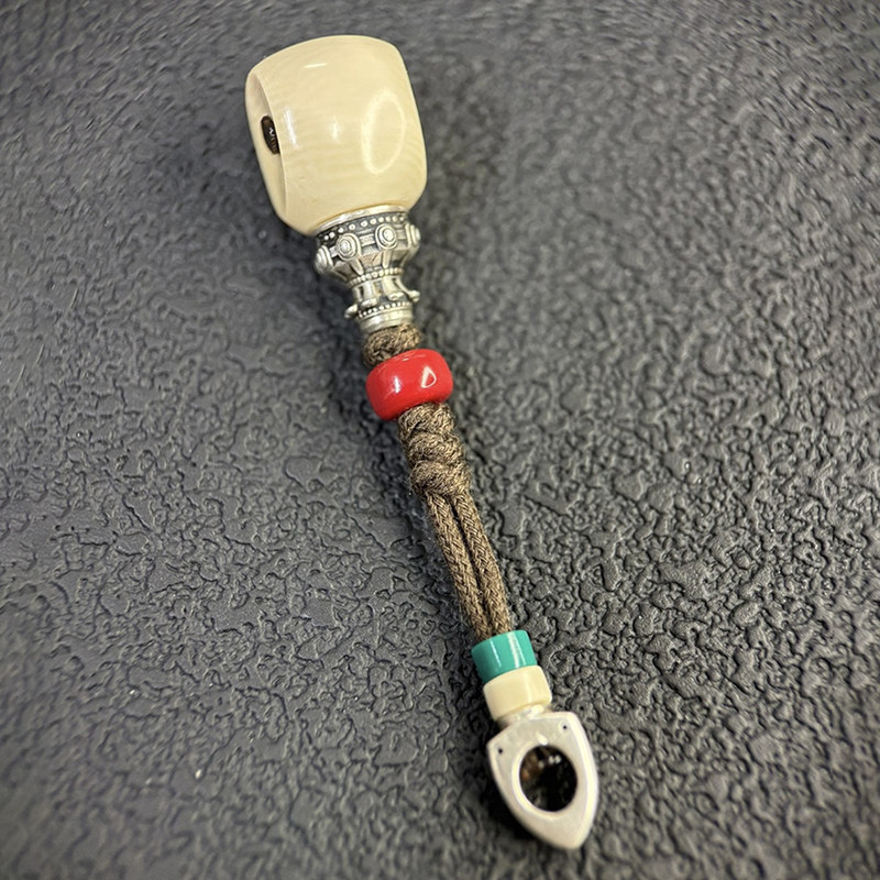 冰料猛犸三通套装榫卯工艺分体式纯手工制纯银塔头尾束文玩配饰