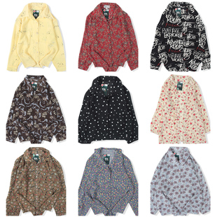 vintage日系复古着港风宽松衬衣油画巴洛克长袖 男女551 碎印花衬衫