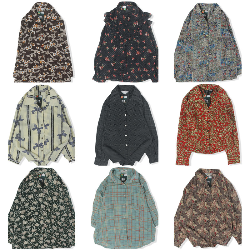 vintage日系复古着港风宽松衬衣油画巴洛克长袖碎印花衬衫男女819,女装/女士精品,衬衫,淘宝优惠券,粉丝福利购,淘宝优惠卷